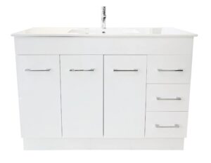 1200E-DF WHITE FLOOR STANDING CABINET FRONT WIEW