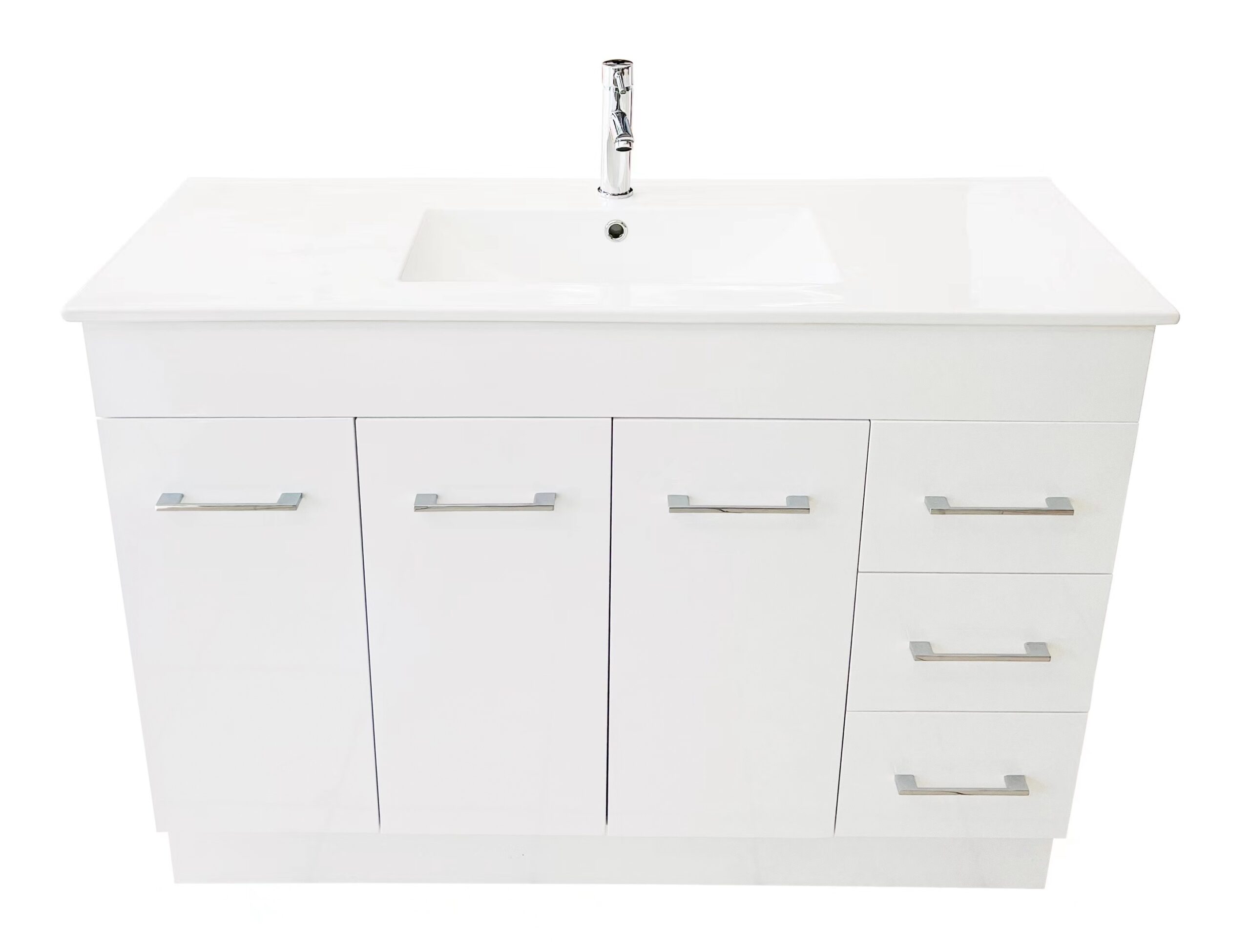 1200E-DF WHITE FLOOR STANDING CABINET FRONT TOP VIEW
