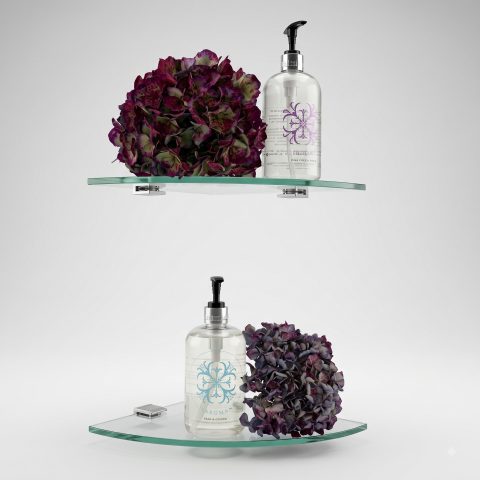 The Claros 250mm Floating Glass Corner Shelf - Image 1
