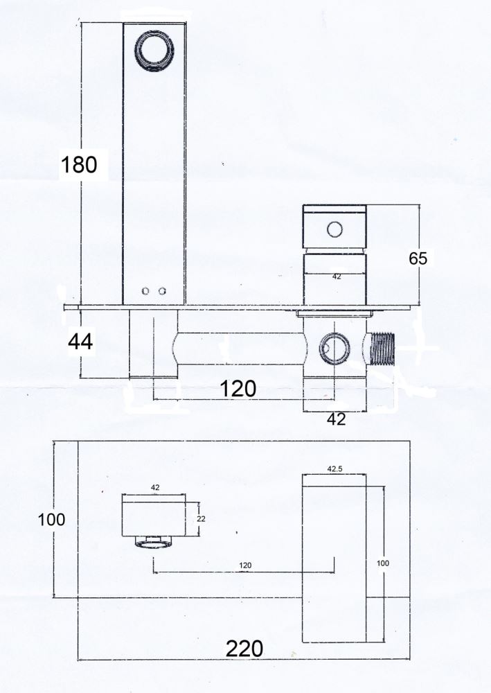 RF823 shower mixer&spout size