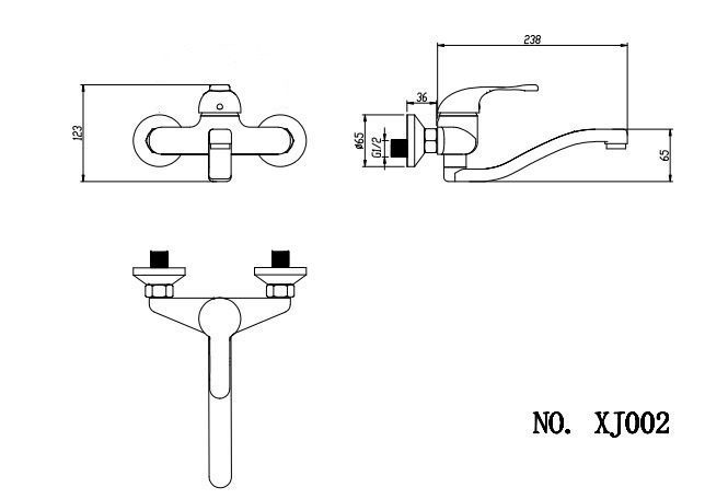 wall mount tap size