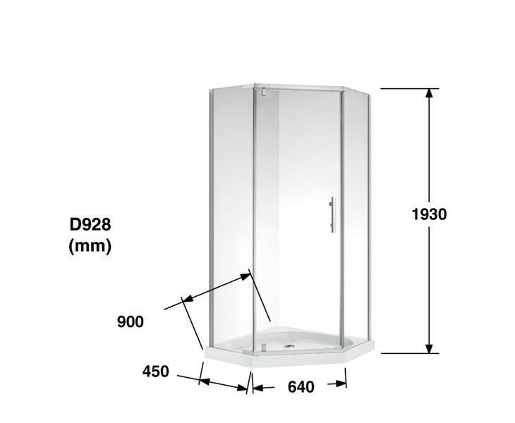 D928 shower box size