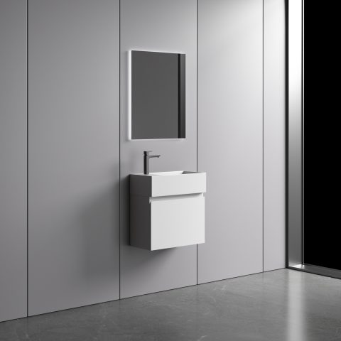 Avalon 480mm Premium Plywood Wall-Hung Vanity - Gloss White - Image 3