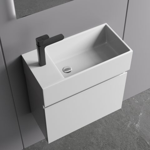 Avalon 480mm Premium Plywood Wall-Hung Vanity - Gloss White - Image 4