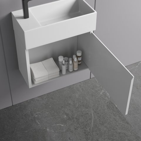 Avalon 480mm Premium Plywood Wall-Hung Vanity - Gloss White - Image 5