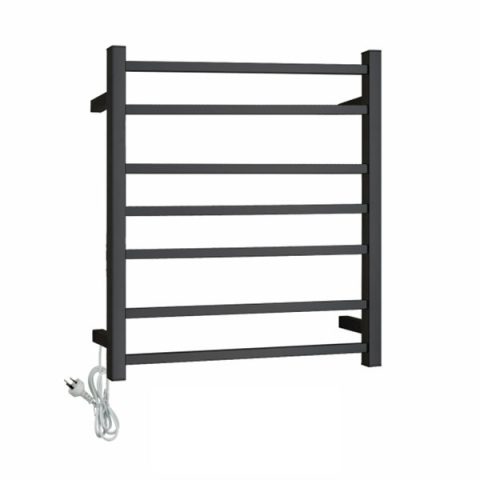 YFC-07-1BK HEATED TOWEL MATTE BLACK SQUARE