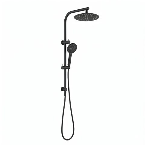 Milo 250mm Round Dual Shower System - Matte Black - Image 1