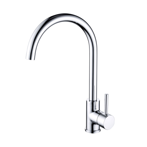 Modern Pin Lever Gooseneck Mixer - Polished Chrome - Image 1