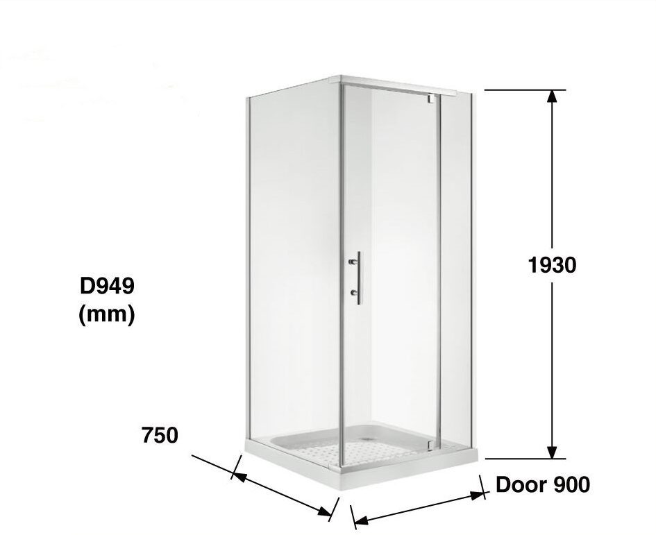 D949 shower box size