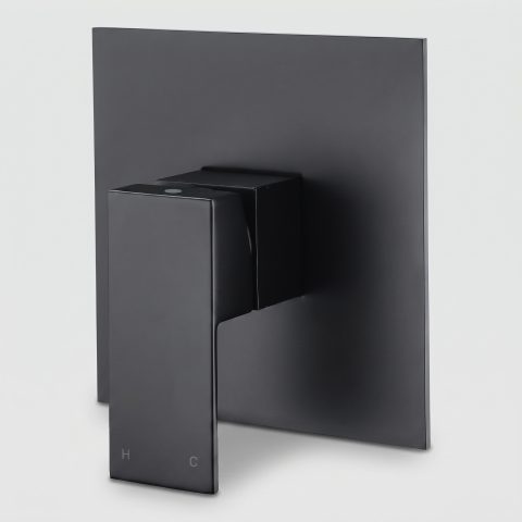 The Kube Square Shower Mixer - Matte Black - Image 1
