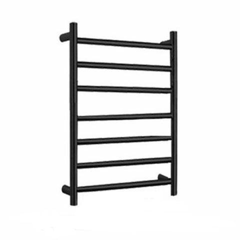 YYY-07-1BK HEATED TOWEL MATTE BLACK ROUND 7 BAR