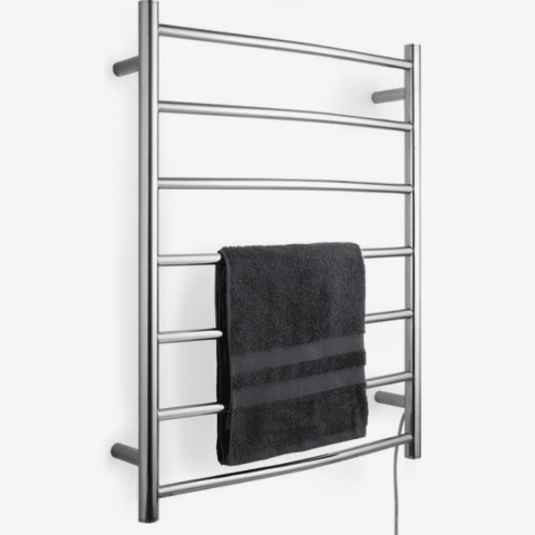 7 Bar 600mm Round Profile Heated Towel Rail - Chrome - Image 1