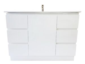 1200mm WHITE FLOOR STANDING CABINET FRONT VIEW