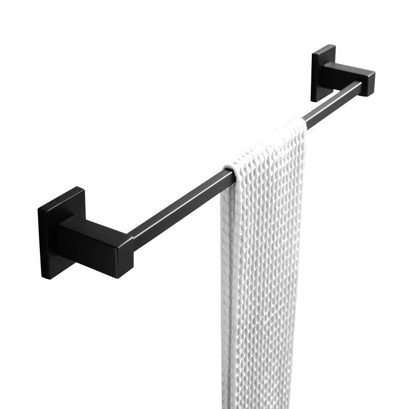 matte black towel rail single bar
