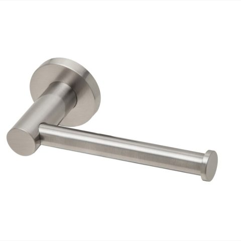 Wall Mounted Round Toilet Roll Holder - Brushed Nickel - Image 1