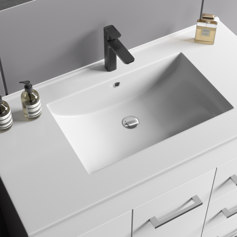 Avalon 900mm Premium Plywood Floor-Standing Vanity - Gloss White - Image 5