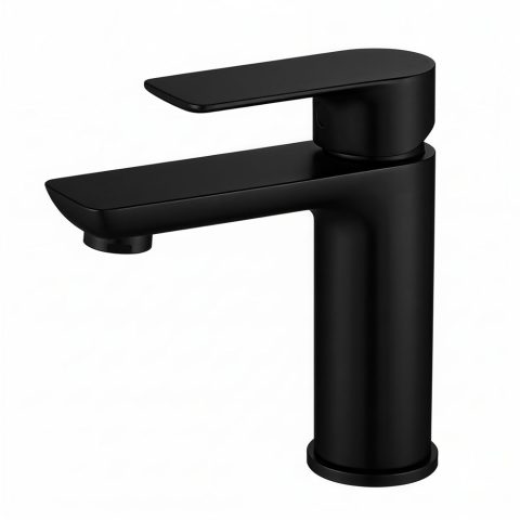 Vanta Modern Flat Handle Basin Mixer – Matte Black - Image 1