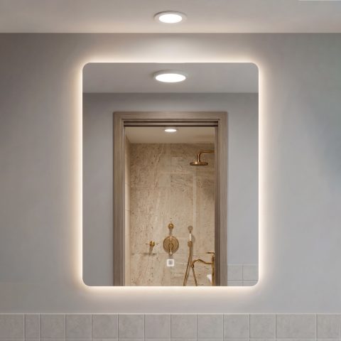 LINA Frameless Rectangle Back-Lit LED Mirror – 750x900mm - Image 1