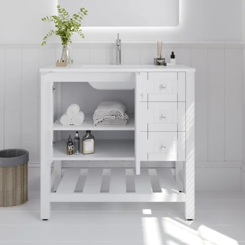 Victoria 900mm Solid Wood Floor-Standing Vanity – Hampton Series - Image 5