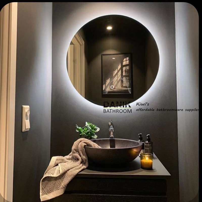 Backlit Led Mirror Demister Round, Round Bathroom Mirror With Light Behind