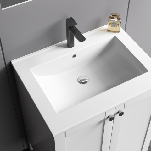 Somerset 600mm Premium Plywood Floor-Standing Vanity - Matte White - Image 5