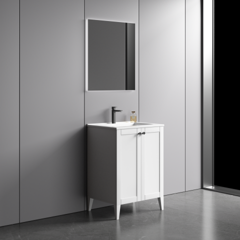Somerset 600mm Premium Plywood Floor-Standing Vanity - Matte White - Image 3