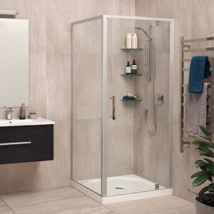 D948 900 square shower glass chrome