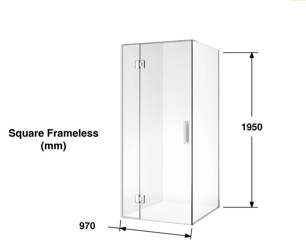 frameless shower box 1950x970