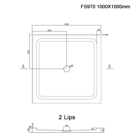 Frameless Shower Glass1000wx1000dmm Swing Door Square Chrome - Image 8