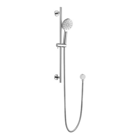 Rondo Round Slide Shower Rail Kit with Inlet Elbow - Polished Chrome - Image 1