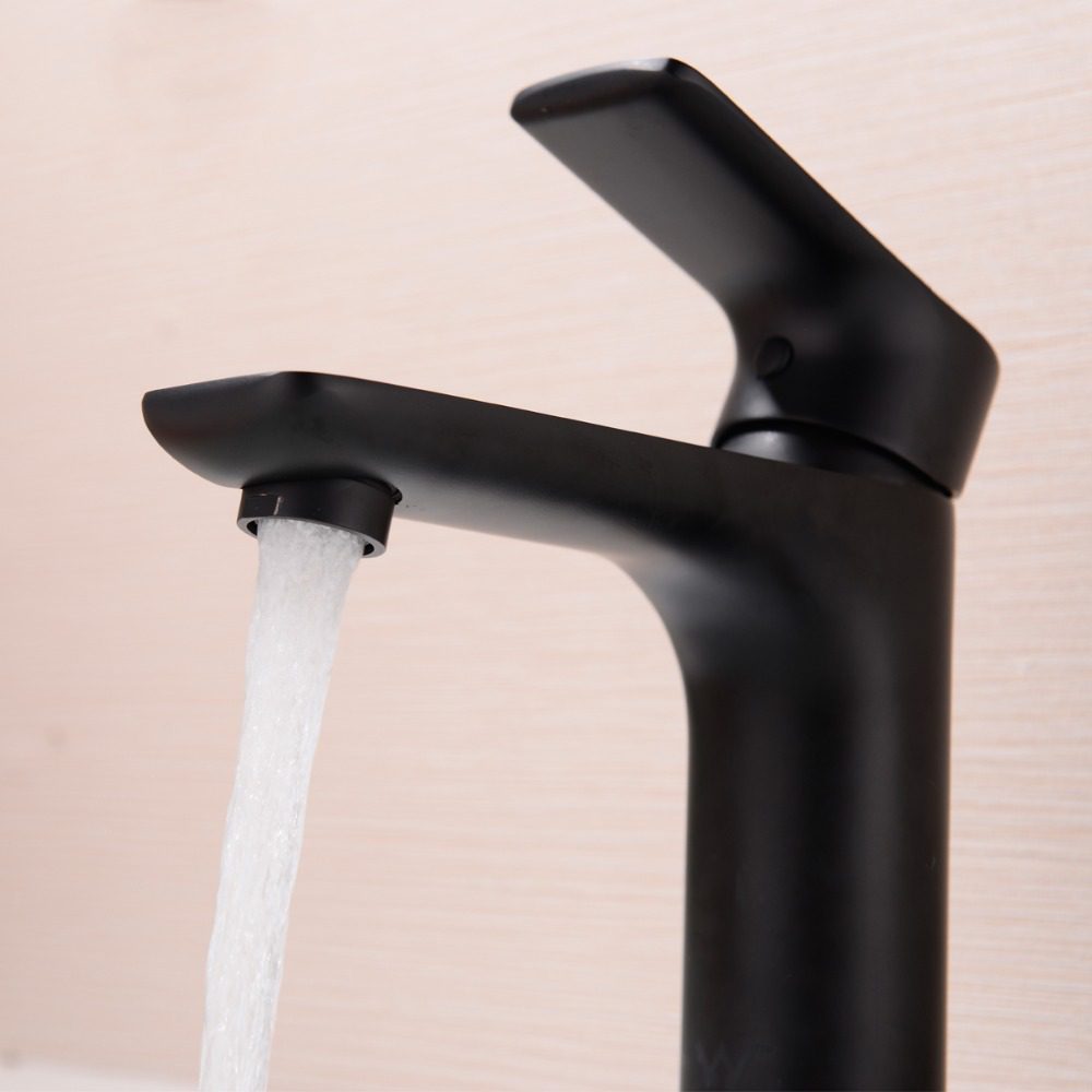 black round and square tall tap display