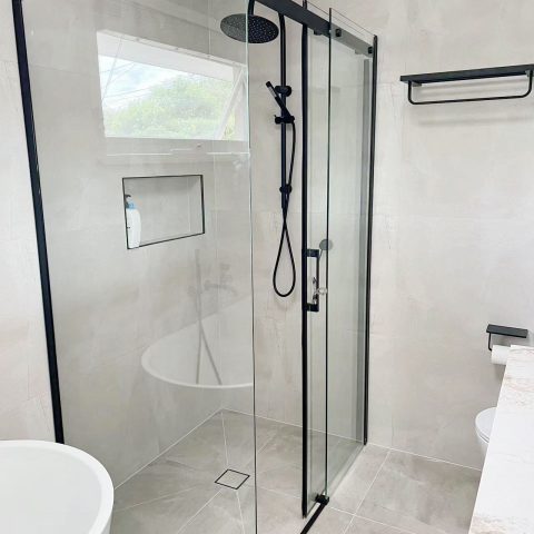 Frameless Rectangle Sliding Door 1200wx1000dx1950hmm Shower Matte Black Nano Coating - Image 5