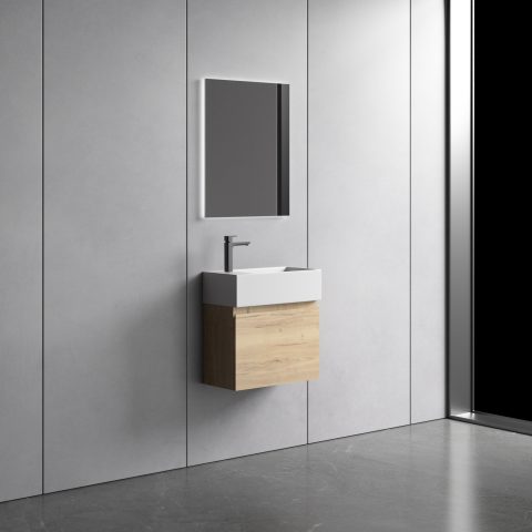 Avalon 480mm Premium Plywood Wall-Hung Vanity - Oak - Image 3