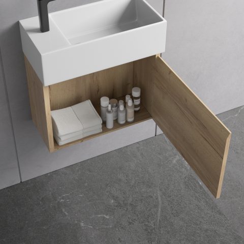 Avalon 480mm Premium Plywood Wall-Hung Vanity - Oak - Image 5