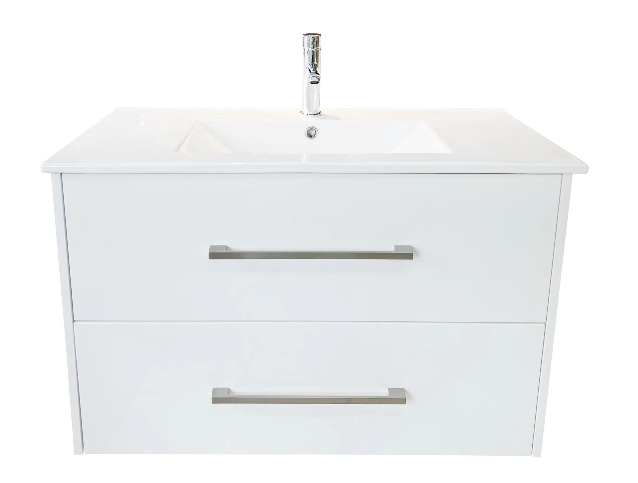 750E-HW WHITE WALL HUNG VANITY CABINET FRONT VIEW