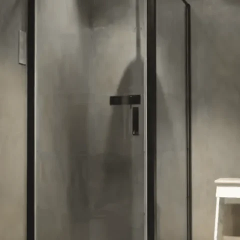 Framed 900wx900dmm Shower Swing Door Square Matte Black Inc Glass+Tray+Liner - Image 4