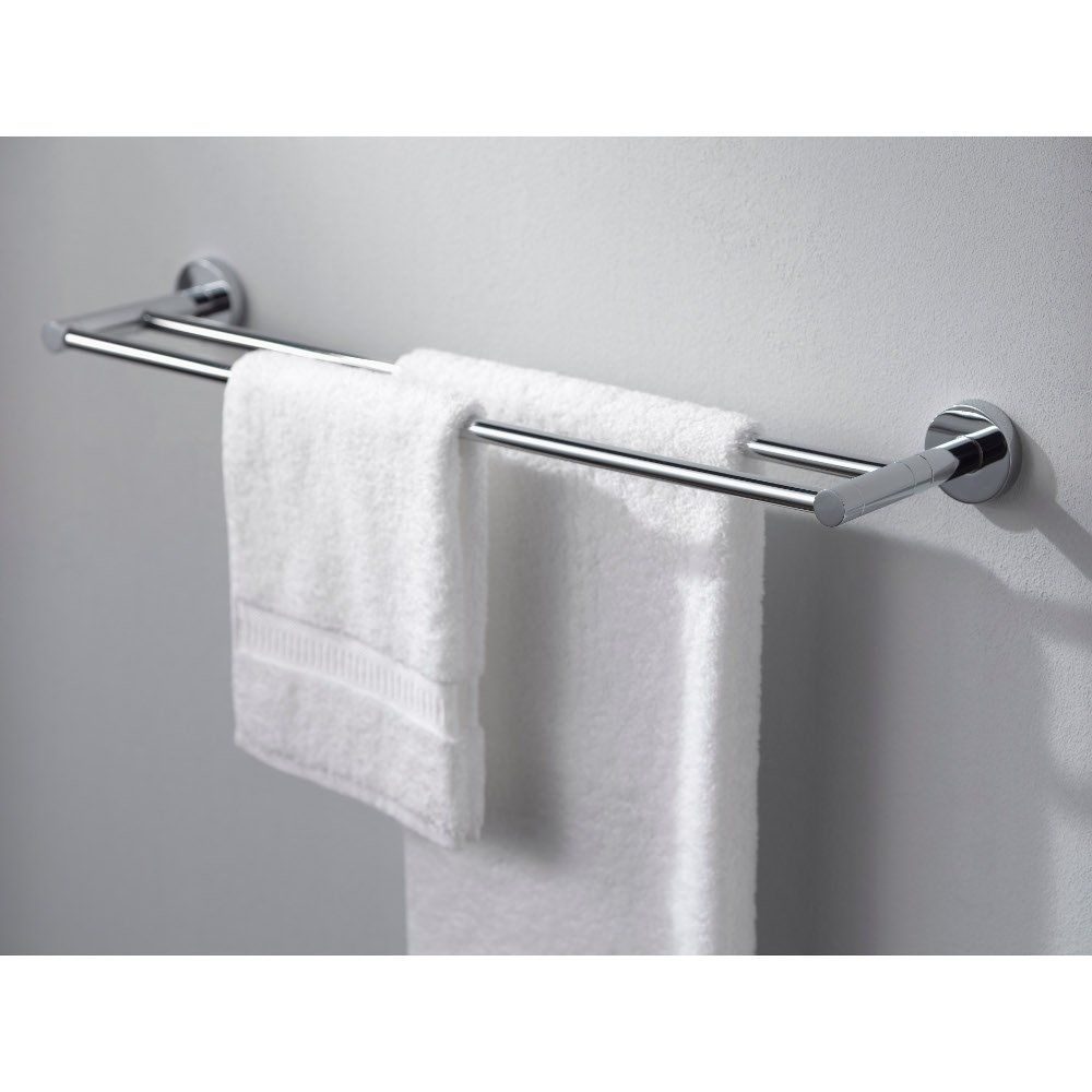 chrome double bar towel rail