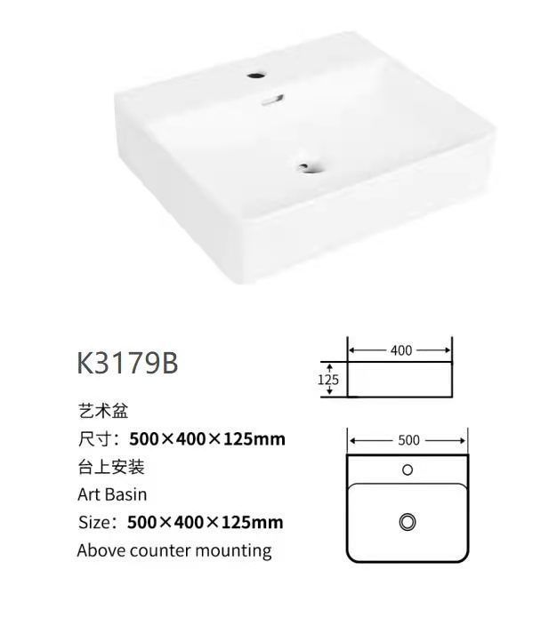 K3179B counter basin size