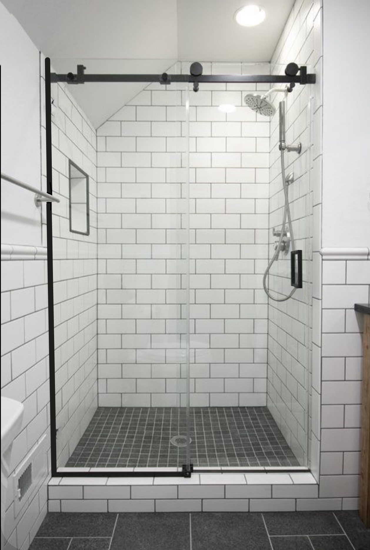 FS1170BK matte black shower door