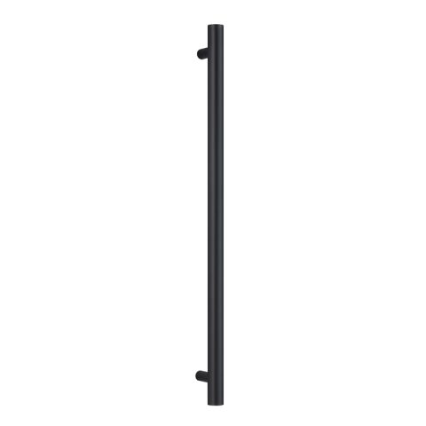 Zeno 900mm Vertical Heated Towel Rail - Matte Black - Image 1