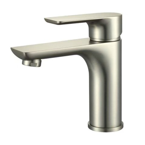 Vanta Modern Flat Handle Basin Mixer – Brushed Nickel - Image 1