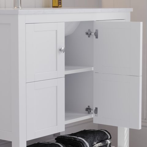 Winterfell 900mm Solid Wood Floor-Standing Vanity – Hampton Collection – Matte White - Image 5