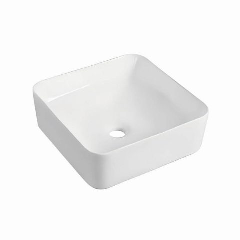 Milo 360mm Square Vessel Basin - Gloss White - Image 1