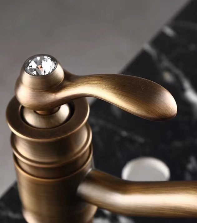 retro basin tap brass finish diamond top