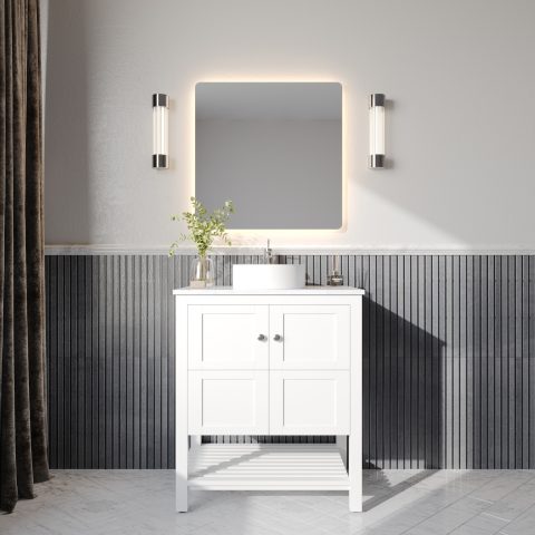 Winterfell 750mm Solid Wood Floor-Standing Vanity – Hampton Series – Matte White - Image 2