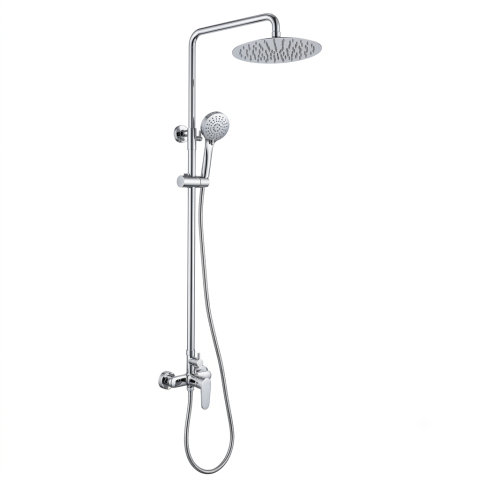Milo 250mm Round Exposed Shower System with Integrated Mixer – Chrome - Image 1