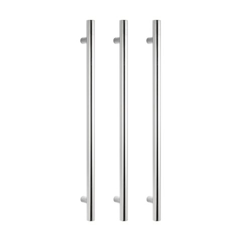 Vertical Heated Towel Rail 900mm (L) Three Round Rails Combo – Chrome - Image 1