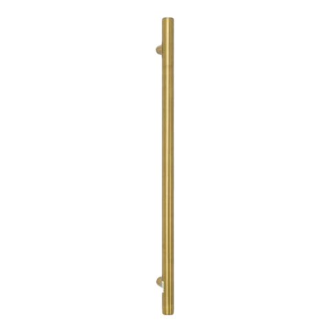Zeno 650mm Vertical Heated Towel Rail - Brushed Gold - Image 1