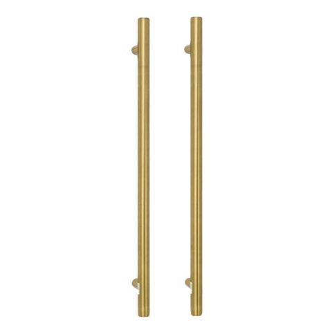 Zeno 650mm Vertical Heated Towel Rail - Brushed Gold - Image 2