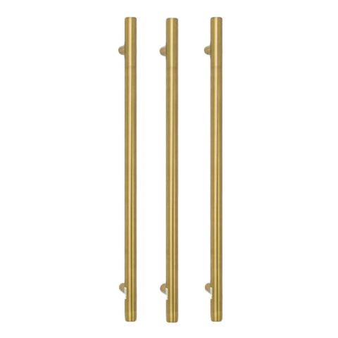 Zeno 650mm Vertical Heated Towel Rail - Brushed Gold - Image 3